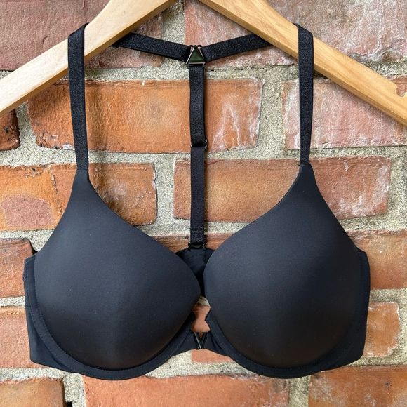 Victoria's Secret Other - Victoria’s Secret Black Full Coverage T-Shirt Front Clasp Bra